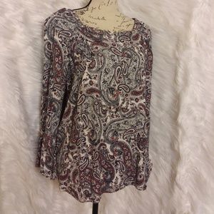 LIZ Claiborne Top Paisley Print M